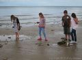 Saturday in Cromer: 7 August 2010<br />Kerry, Izzy, Joe and Emma on the beach at East Runton
