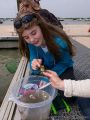 Crabbing on the 'Hammerhead' with Andrea and Emma<br />'It tickles!'