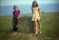 June 1974 to August 1974<br />Lance and Della at tee last remaining gravestone at Dunwich<br>August 1974